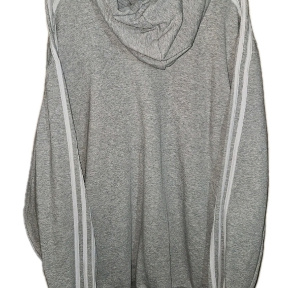Mens Adidas Gray Hoodie with Blue Logo - Picture 2 of 3